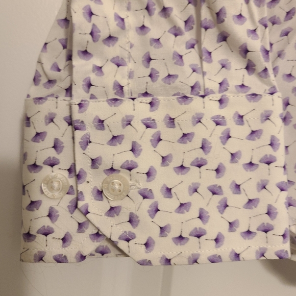 English Laundry Men's White and Purple Patterned Shirt Size Medium - Picture 2 of 7